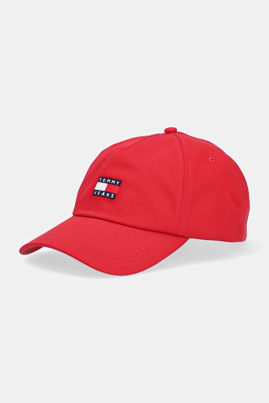 

Хлопковая кепка с козырьком Tommy Jeans, красный