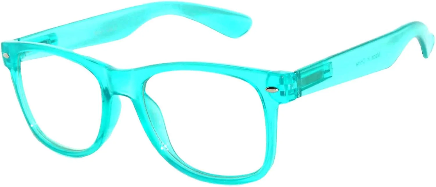 

Классические винтажные солнцезащитные очки OWL в стиле 80-х с прозрачными и дымчатыми линзами, в оригинальной, яркой оправе, Glow Frame / Clear Lens - Turquoise