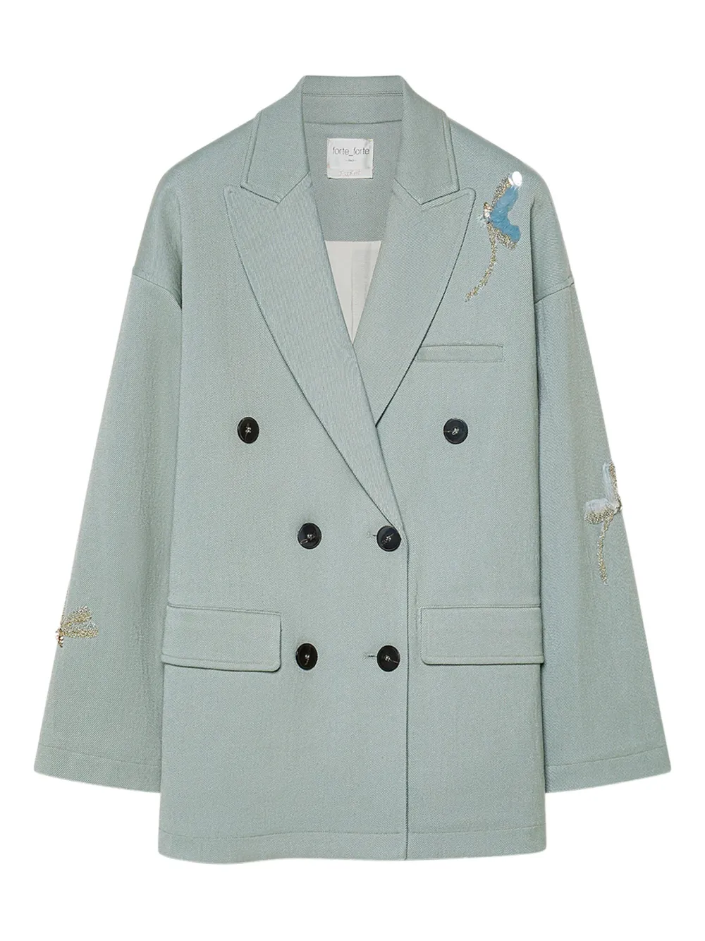 

Декорированный двубортный жакет Forte Forte, синий
