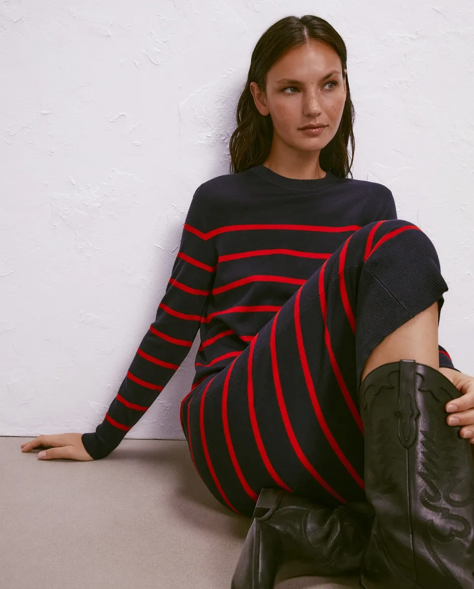 

Полосатое трикотажное платье Easy Wear, красный