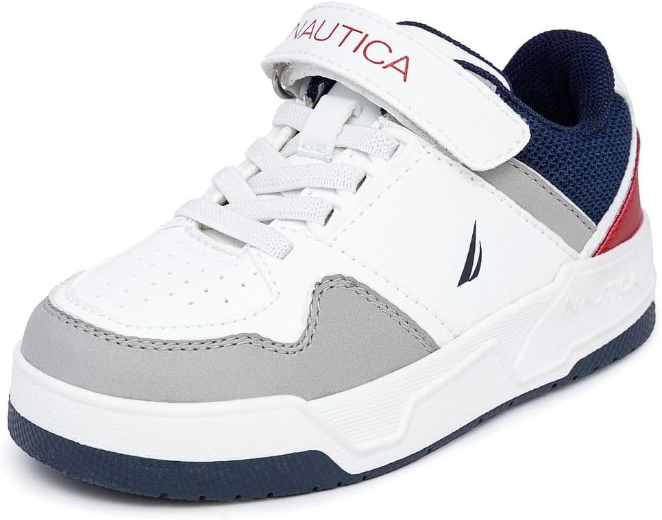 

Детские кроссовки Nautica с регулируемыми ремешками, Удобные повседневные кеды для мальчиков и девочек, малышей и маленьких детей, Americana-hadley