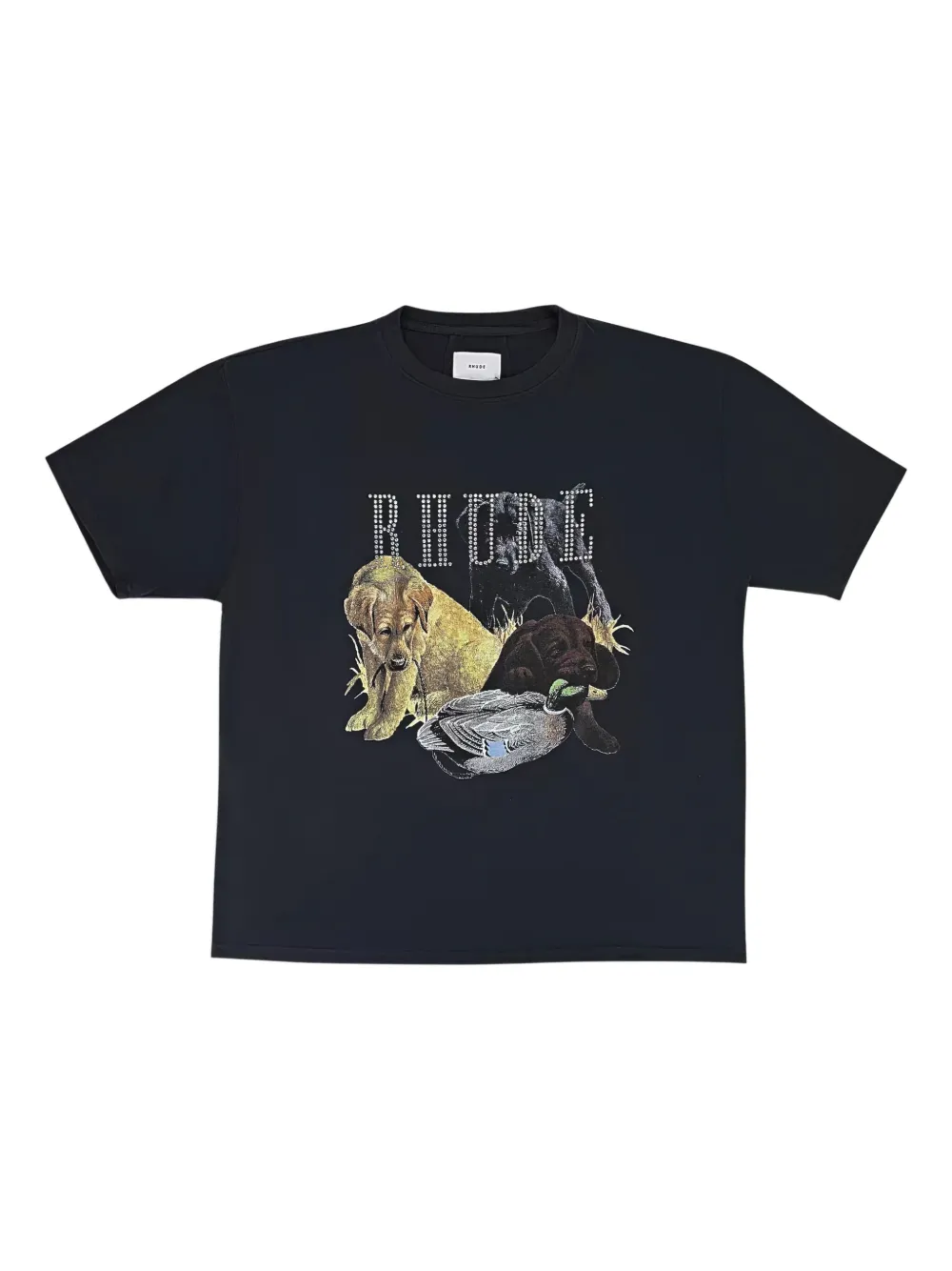 

Футболка Rhinestone Hunting Dog RHUDE, черный