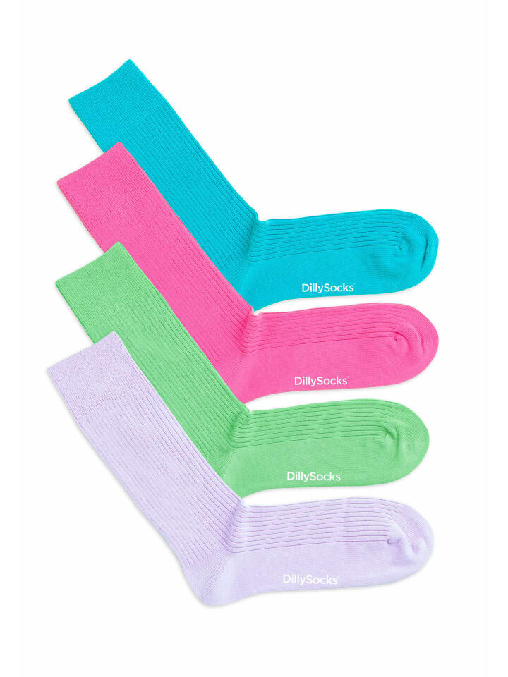 

Носки DillySocks 4er Pack Premium Ribbed Collection, цвет shiny turquoise
