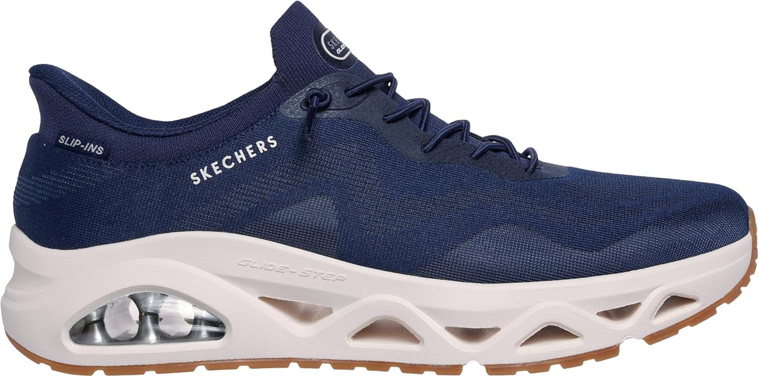 Мужские кроссовки Skechers Uno Glide-Step Gliders Sketch-air без шнурков, темно-синий — фото 2