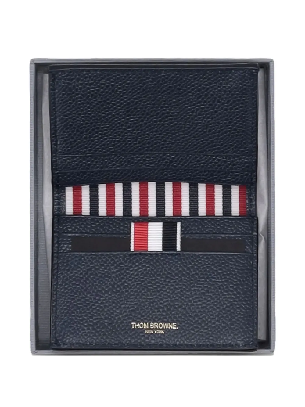 

Картхолдер из зернистой кожи Thom Browne, синий