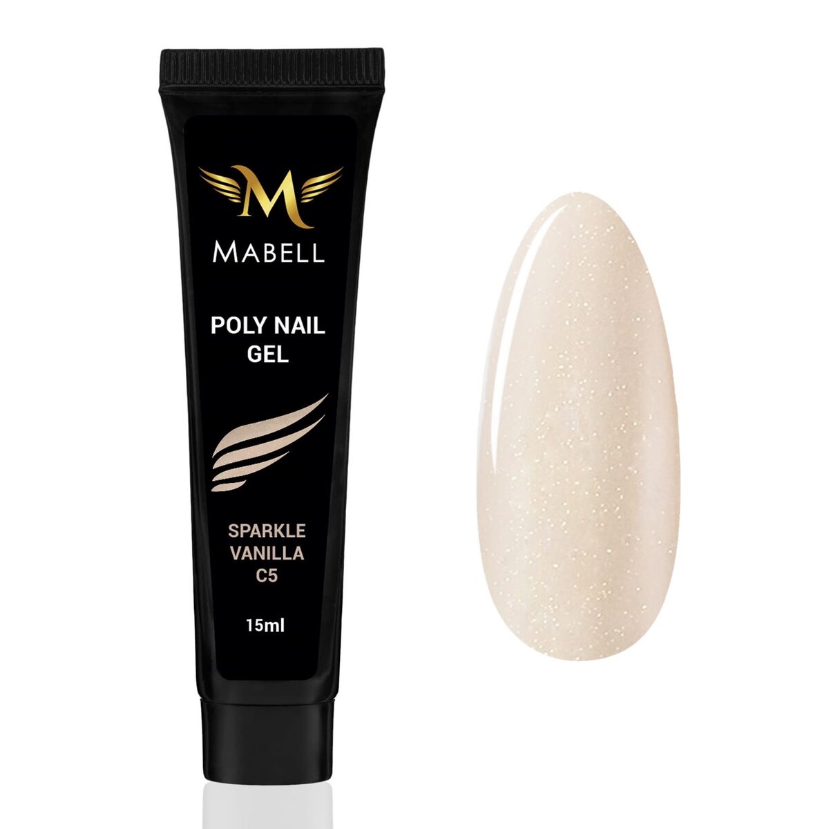 

Mabell, Акриловый полигель для ногтей, сияющая ваниль, 15 г