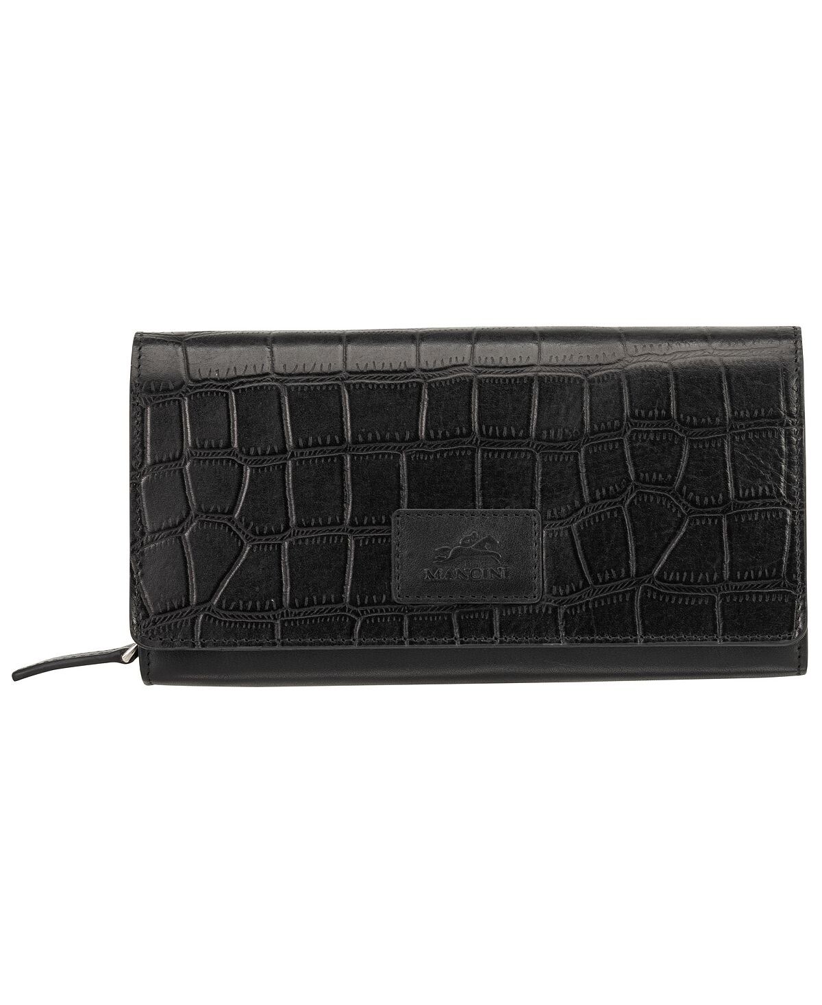 

Женский кошелек Croco Collection с защищенным RFID-клатчем Mancini, черный