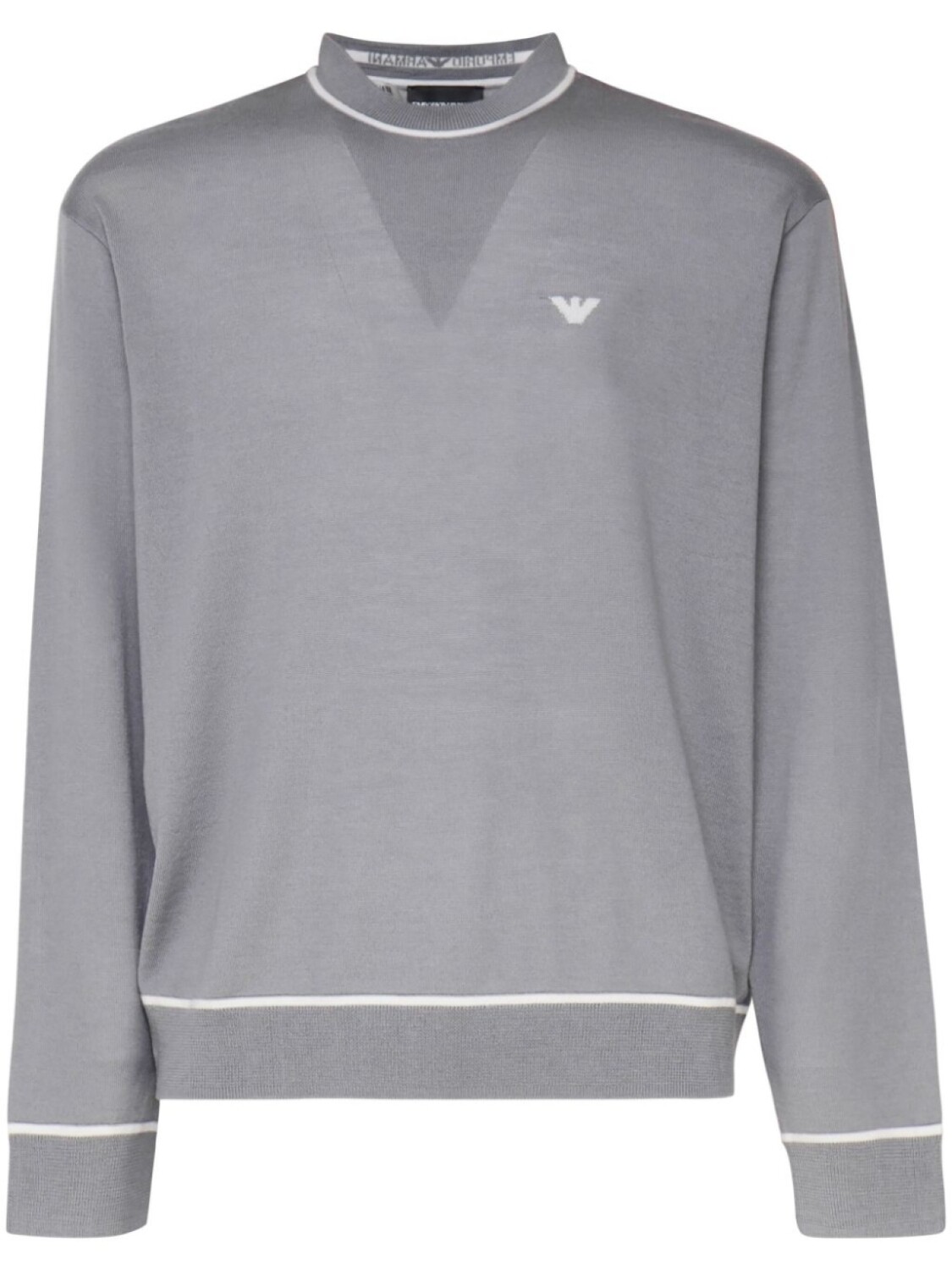 

Emporio Armani шерстяной джемпер, связанный интарсией, серый