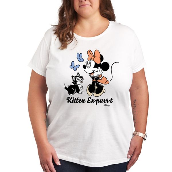 

Футболка с рисунком Минни Маус и Фигаро, а также котенка Disney, белый