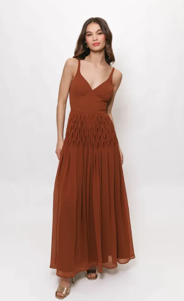 

Хатч Плиссированное Макси-платье Hutch, коричневый