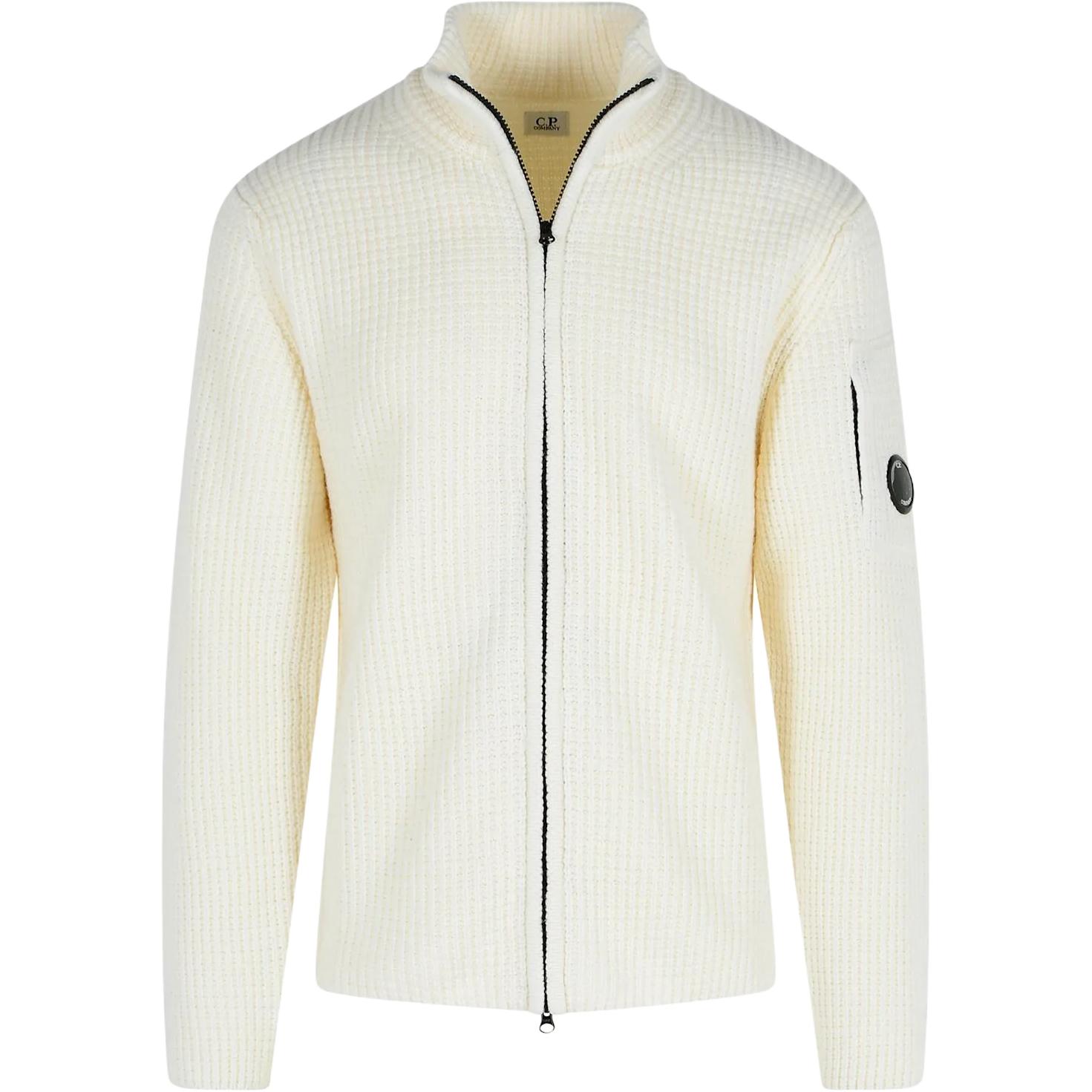 

C P Company кардиган с застежкой-молнией спереди и вафельной вязкой C.P.Company, айвори