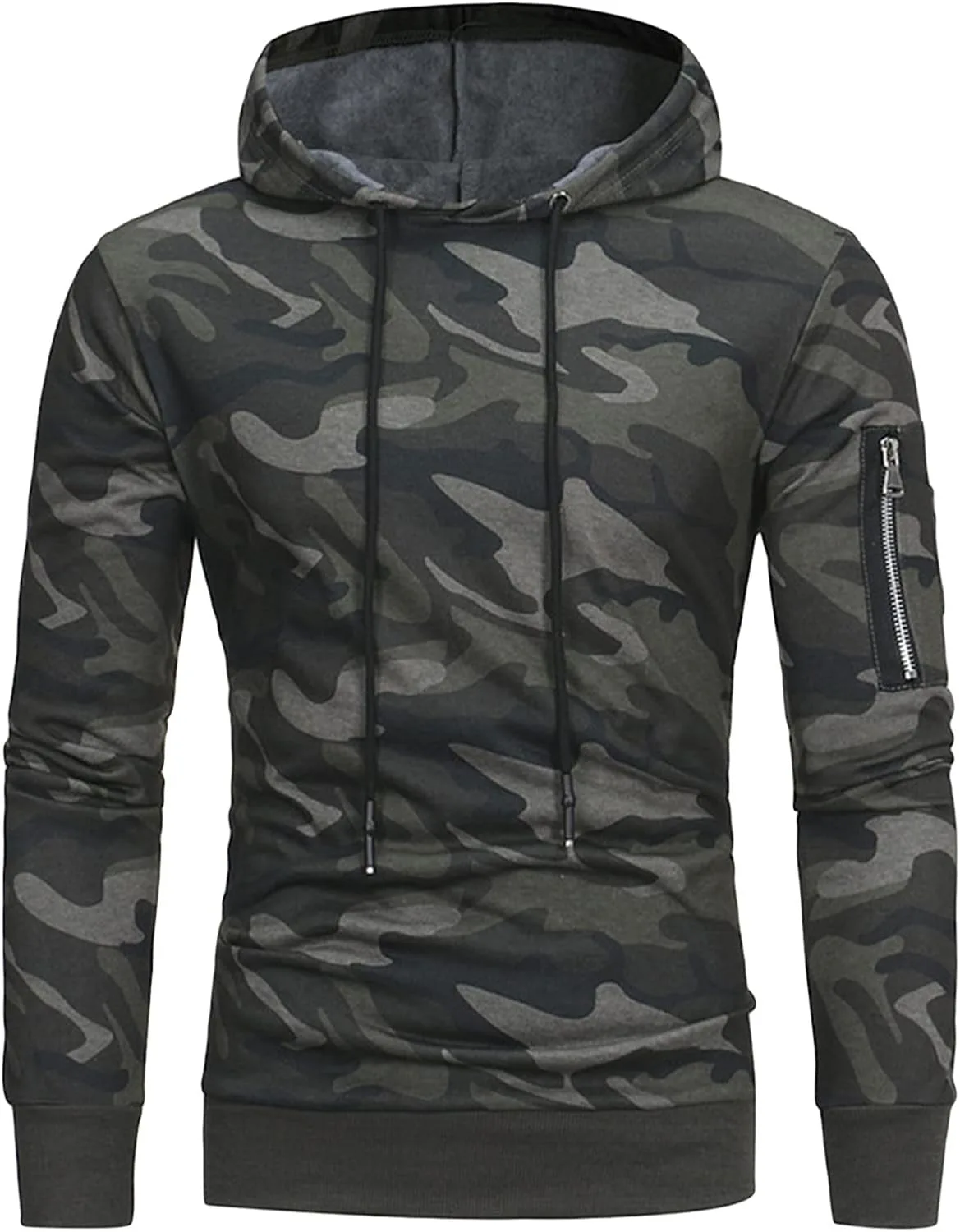 

Толстовка с камуфляжным принтом для мужчин, легкая, с капюшоном и шнурком JEsilunmaMY