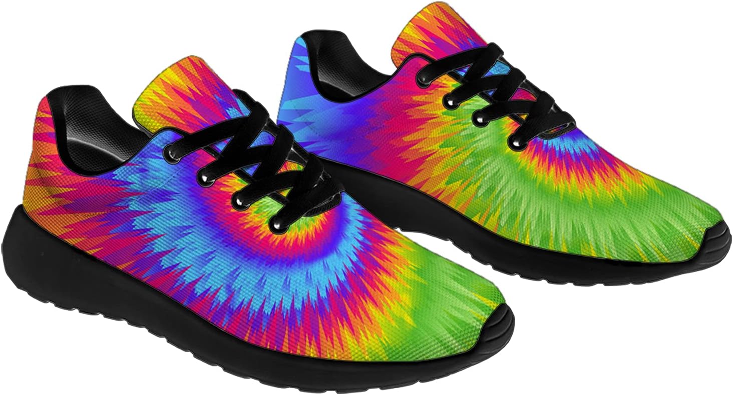 Кроссовки Horethy Tie Dye для женщин и мужчин, беговые кроссовки, женские и мужские прогулочные, теннисные кроссовки, удобные спортивные кроссовки для джоггинга, подарки, синий/оранжевый — фото 4