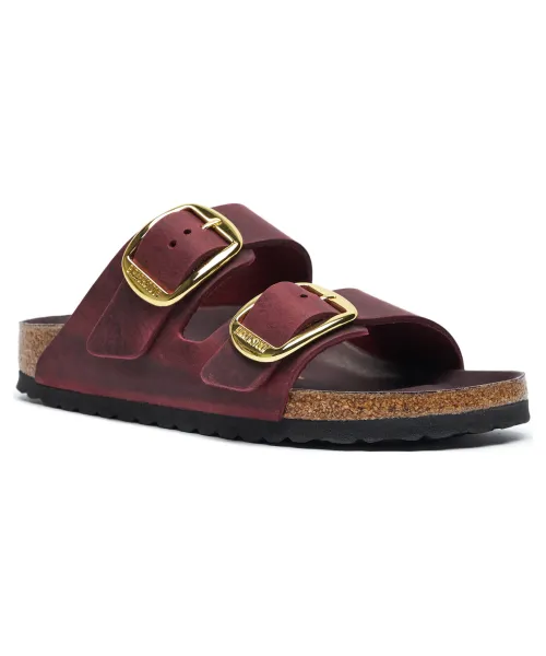 Кожаные тапочки Arizona с большой пряжкой Birkenstock, красный