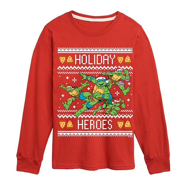 

Футболка с длинным рукавом Teenage Mutant Ninja Turtles Holiday Heroes для мальчиков 8-20 Licensed Character, Red