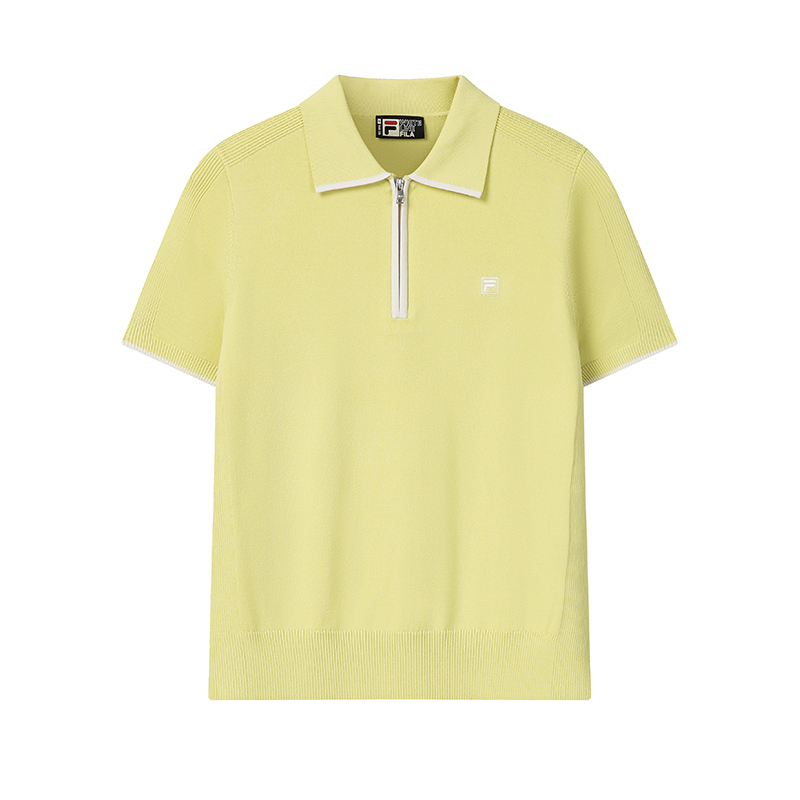 

FILA Белая вязаная кофта Women's Light Turquoise Green Polo Collar Moderate