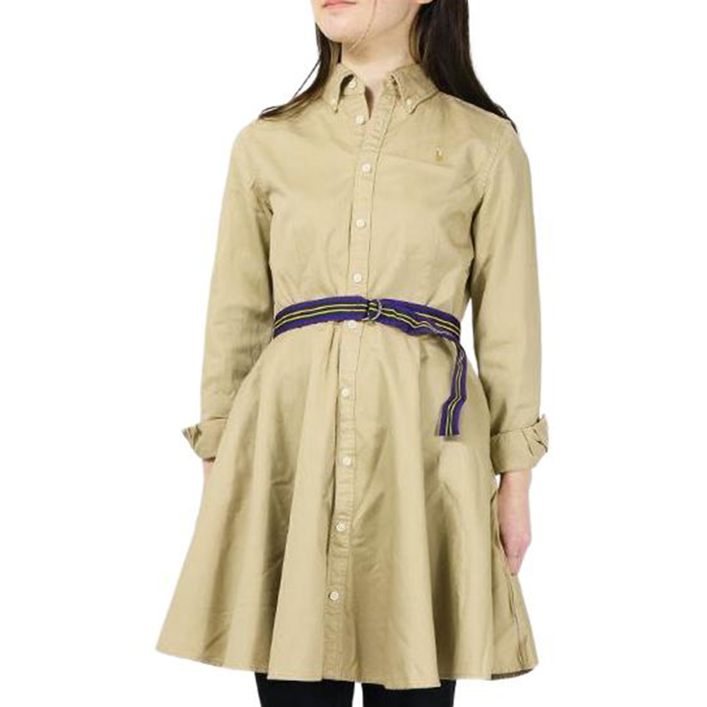 

Polo Ralph Lauren Детская одежда лацкан однобортная укороченная платье с длинными рукавами Kids' Khaki