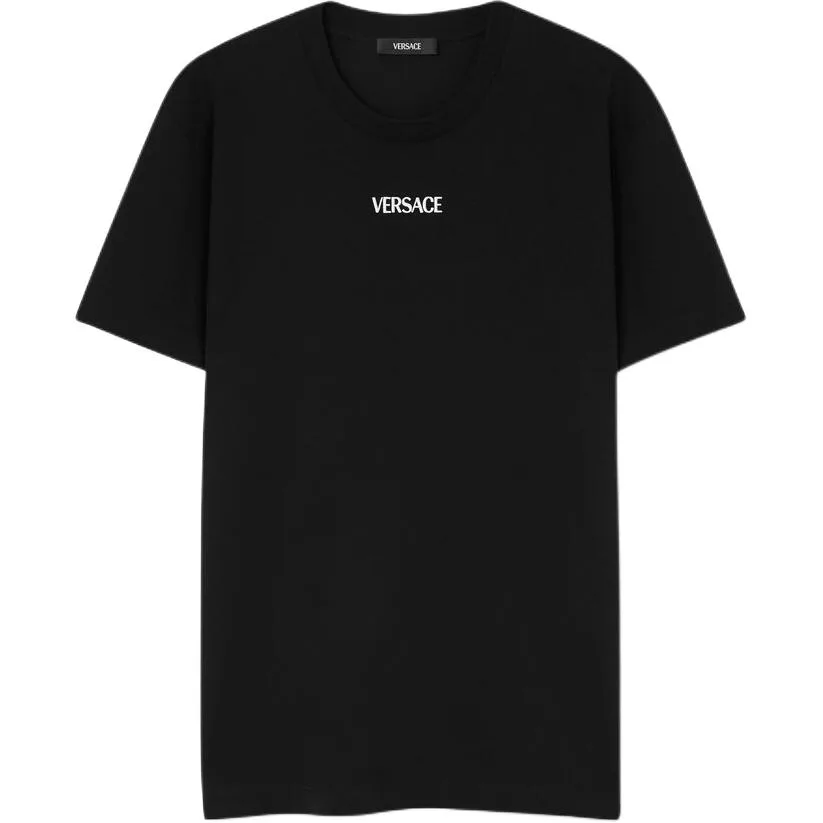 Футболка с вышитым логотипом VERSACE, черный