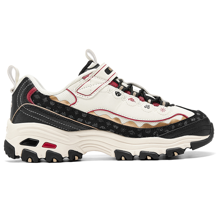 Низкие повседневные кроссовки Black White Skechers, черно-белые — фото 2