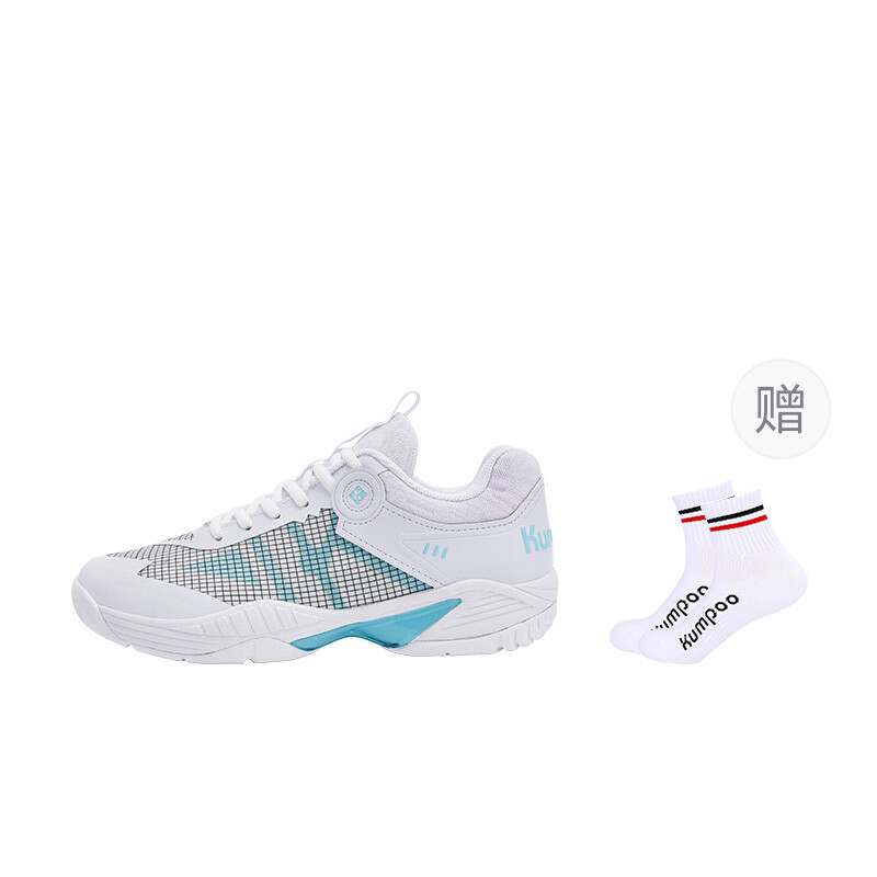 Кроссовки KUMPOO Badminton Shoes Unisex Low-top White Water Green, белый