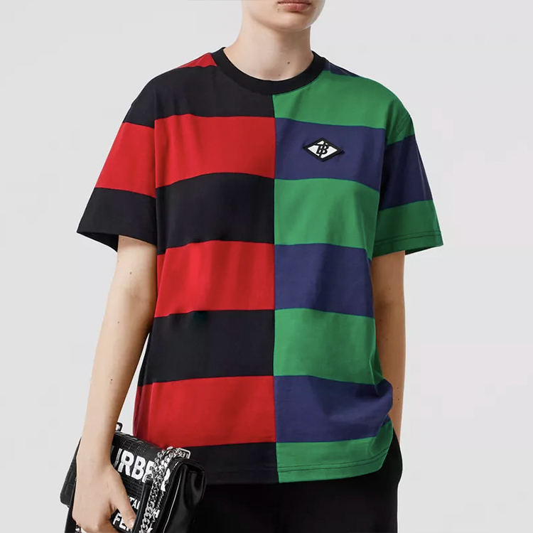 Футболка с рукавом Burberry, женская, красный/зеленый — фото 4