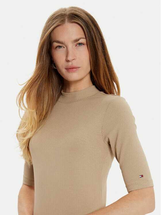 Платье на каждый день приталенного кроя Tommy Hilfiger, бежевый — фото 4