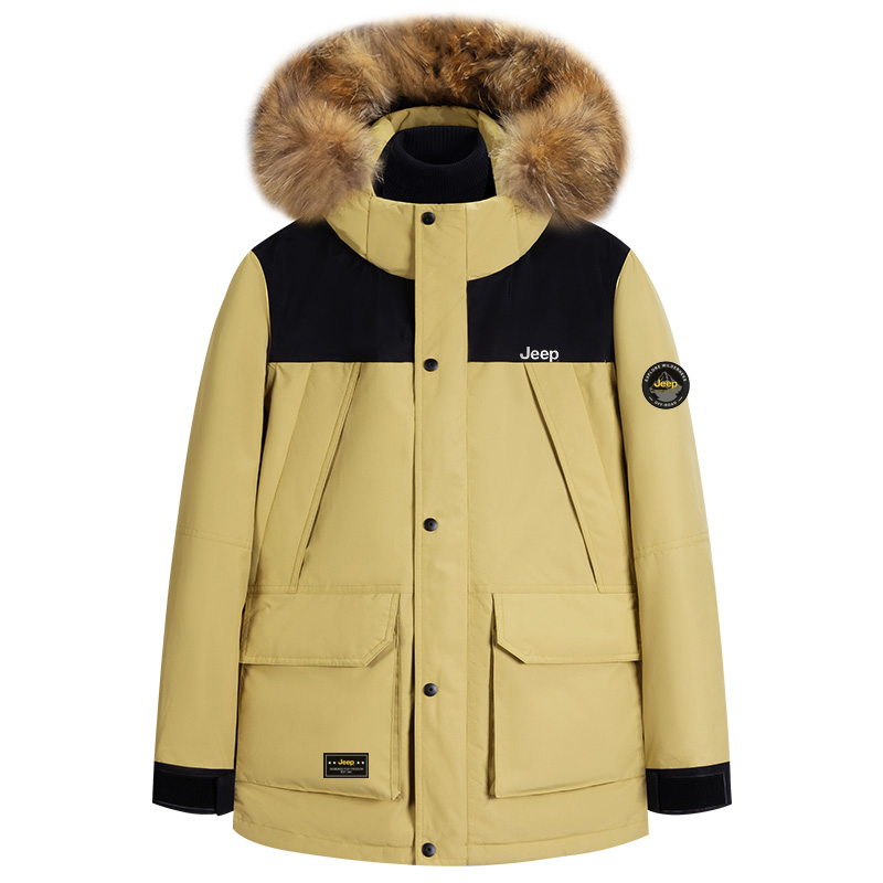 

Пуховик Unisex с капюшоном утепленный парка Jeep, mustard желтый