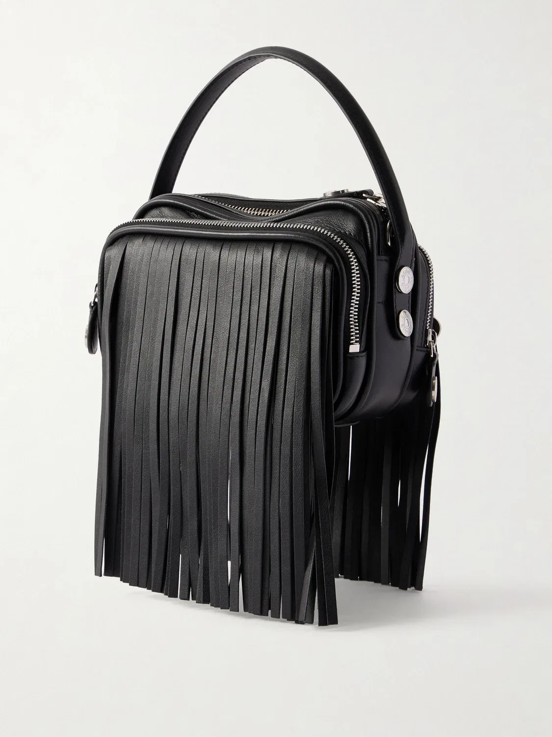 Кожаная сумка через плечо Camero Fringe Acne Studios, черный — фото 4
