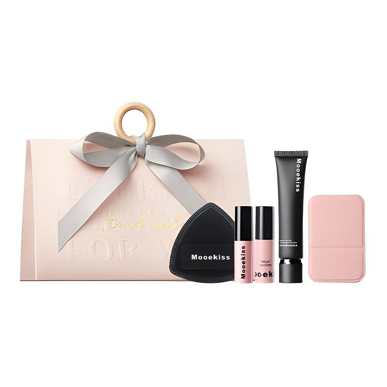 

Бантовая ручная коробка, набор для макияжа легко растушевываемый глянцевый блеск для губ натуральный набор из 5 предметов Mooekiss