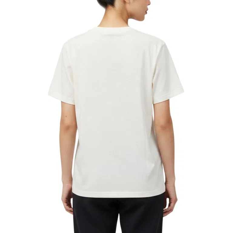 Футболка Club T Shirts женская, белый/бежевый/черный, круглый вырез, умеренная посадка Nike, White/Beige/Black — фото 3