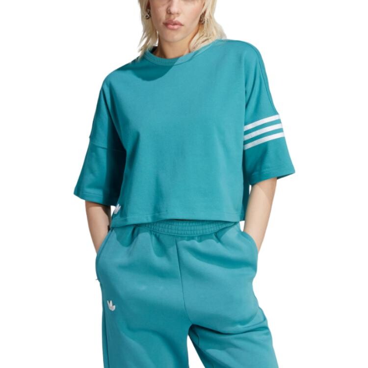 Adidas Originals Женская футболка, цвет Arctic Ocean Blue/White — фото 2