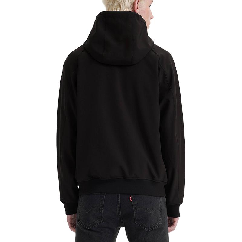 Levis Мужская черная куртка с капюшоном, на флисовой подкладке, из материала Soft Shell — фото 3