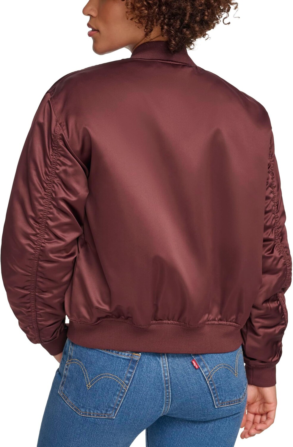 Куртка Levi's Fashion Bomber with Ruching on Sleeves, цвет Dark Chocolate — фото 2
