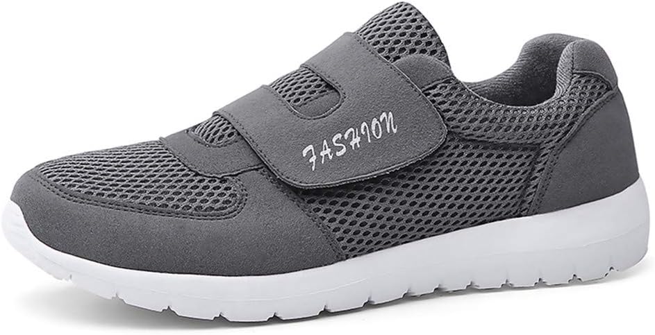 

LEADER SHOW Мужские повседневные удобные прогулочные туфли Ультралегкие лоферы с противоскользящей подошвой и застежкой-липучкой Модные кроссовки, серый