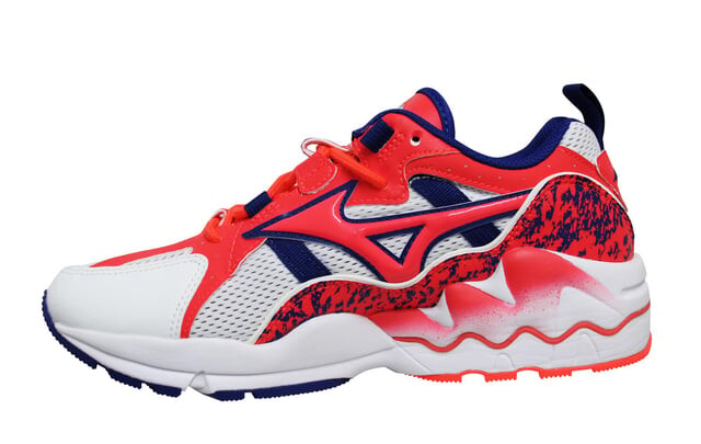 Мужские кроссовки Wave Rider 1 e/red в спортивном стиле Mizuno, белый — фото 3