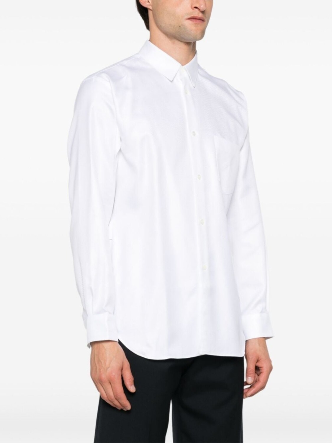 Comme Des Garçons Shirt рубашка с узорчатым жаккардом, белый — фото 3