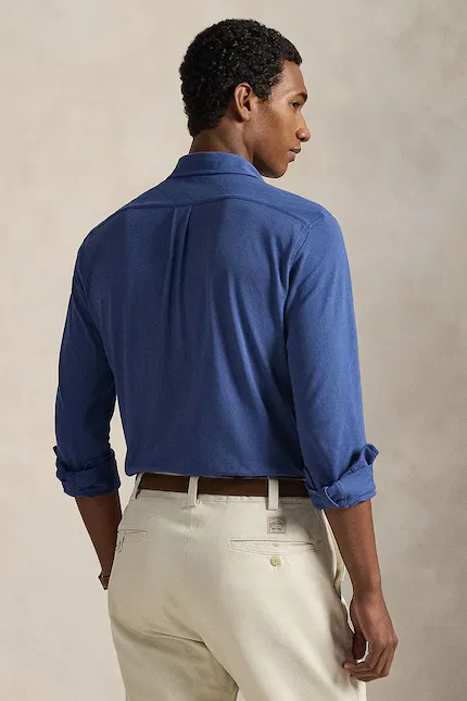 Рубашка хлопковая Polo Ralph Lauren, синий — фото 2