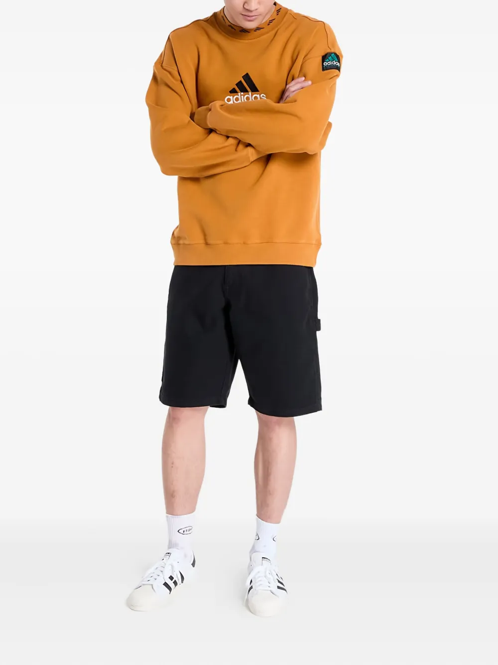 Свитшот с круглым вырезом и логотипом EQT Adidas, оранжевый — фото 2