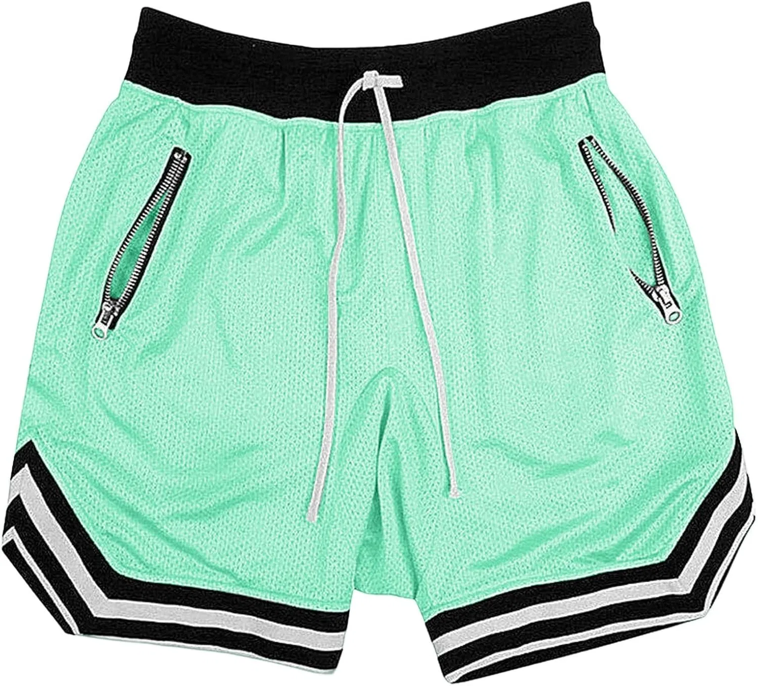 Шорты мужские с эластичным поясом и шнурком, Generic, Mint Green#02 — фото 3