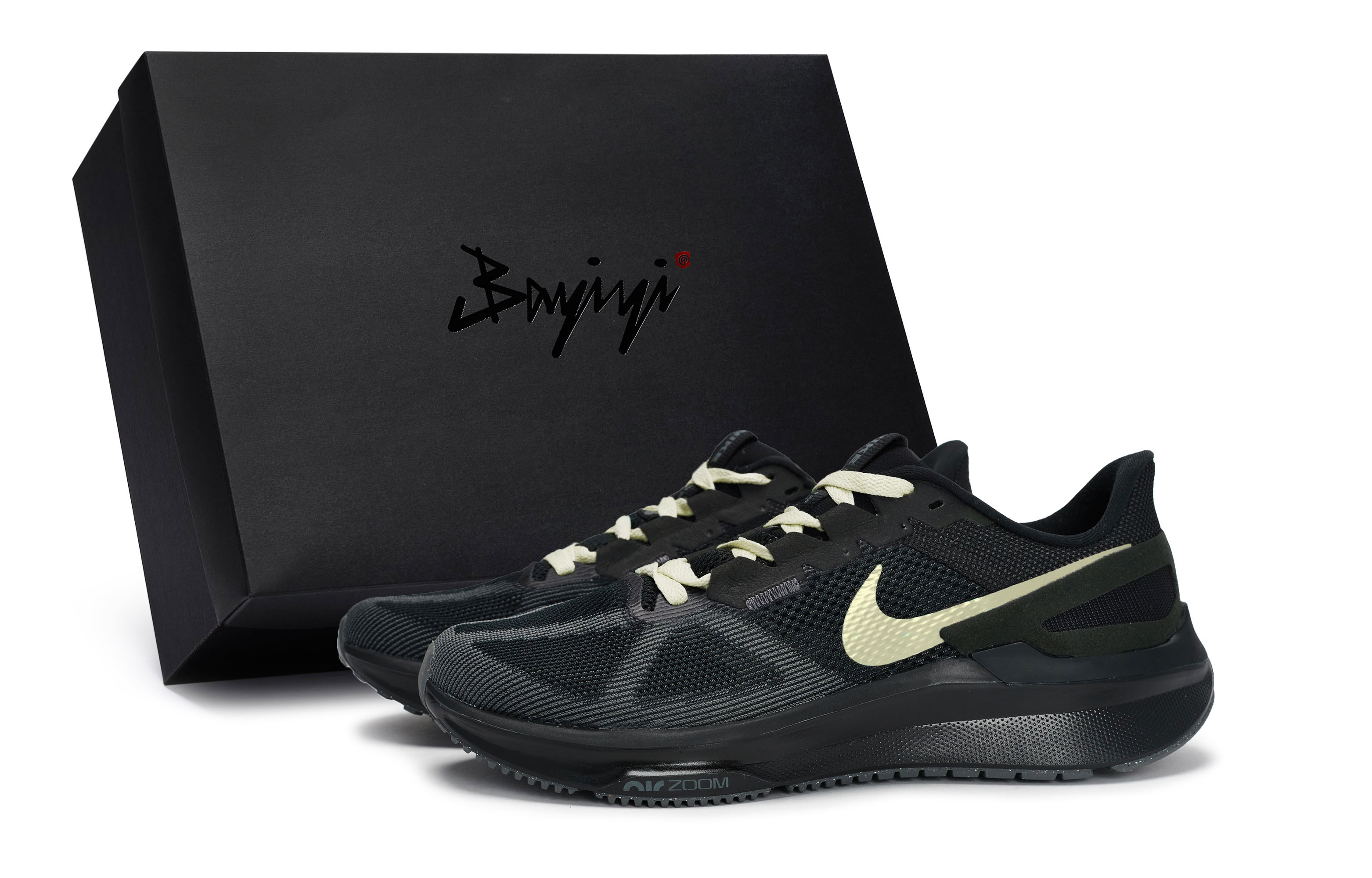 

Nike Кроссовки Zoom Structure 25 с низким верхом, противоскользящие, износостойкие, мужские, черные, бежево-желтые
