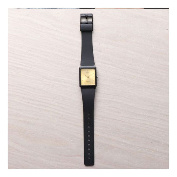 

Часы CASIO Quartz Waterproof Gold DialBlack Strap Mens GoldBlack Analog, черный
