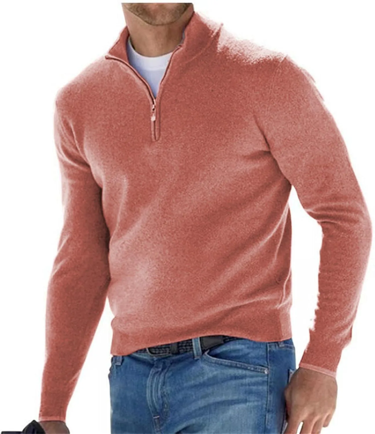 

Мужской свитер slim fit из смеси кашемира и хлопка