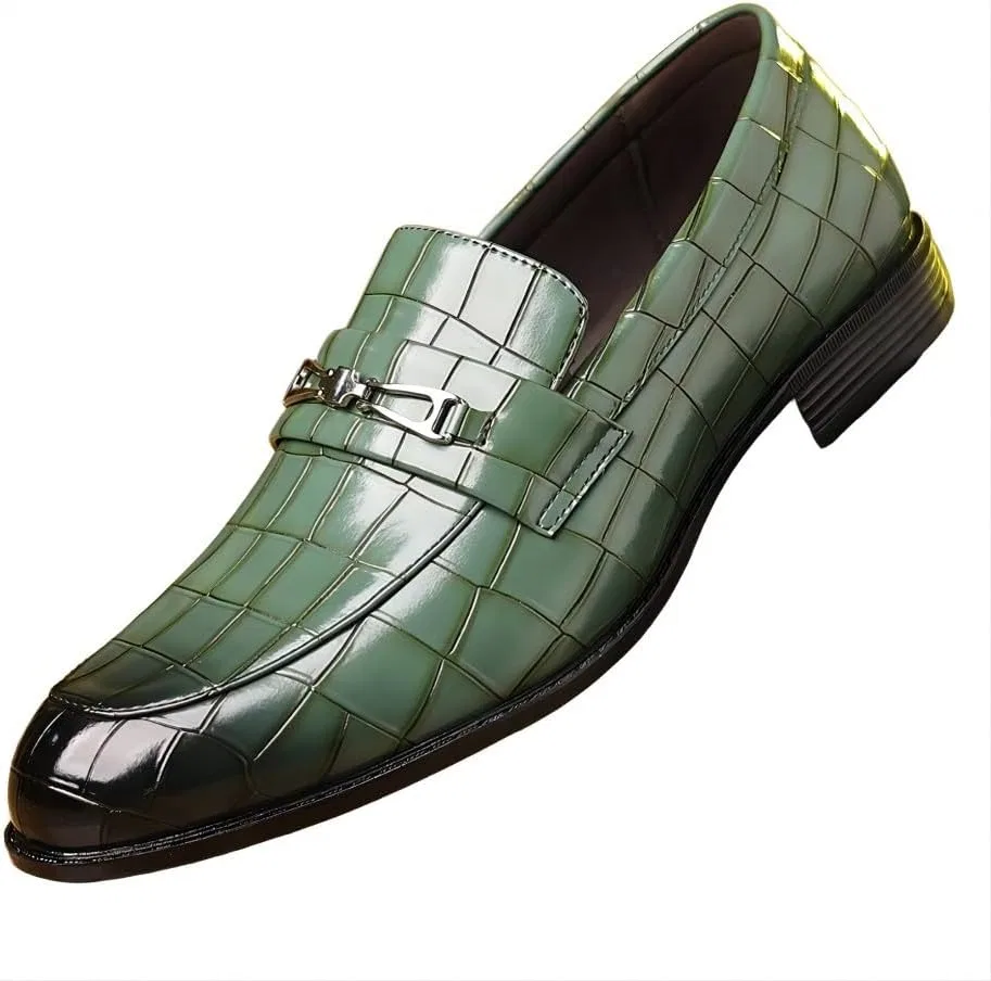 Лоферы кожаные мужские, Green Asifn
