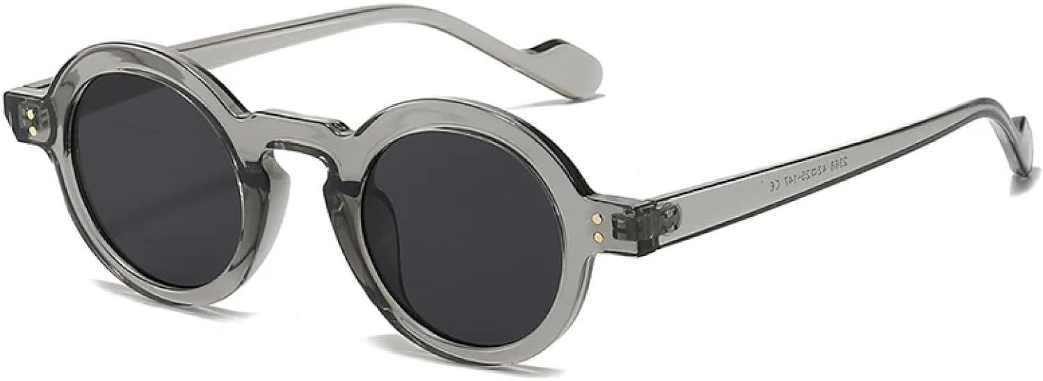 

Ретро маленькие круглые солнцезащитные очки для женщин, модные, с прозрачными линзами, защита от УФ-излучения UV400, для мужчин, панк-солнцезащитные очки SZVVBKK, Grey Grey