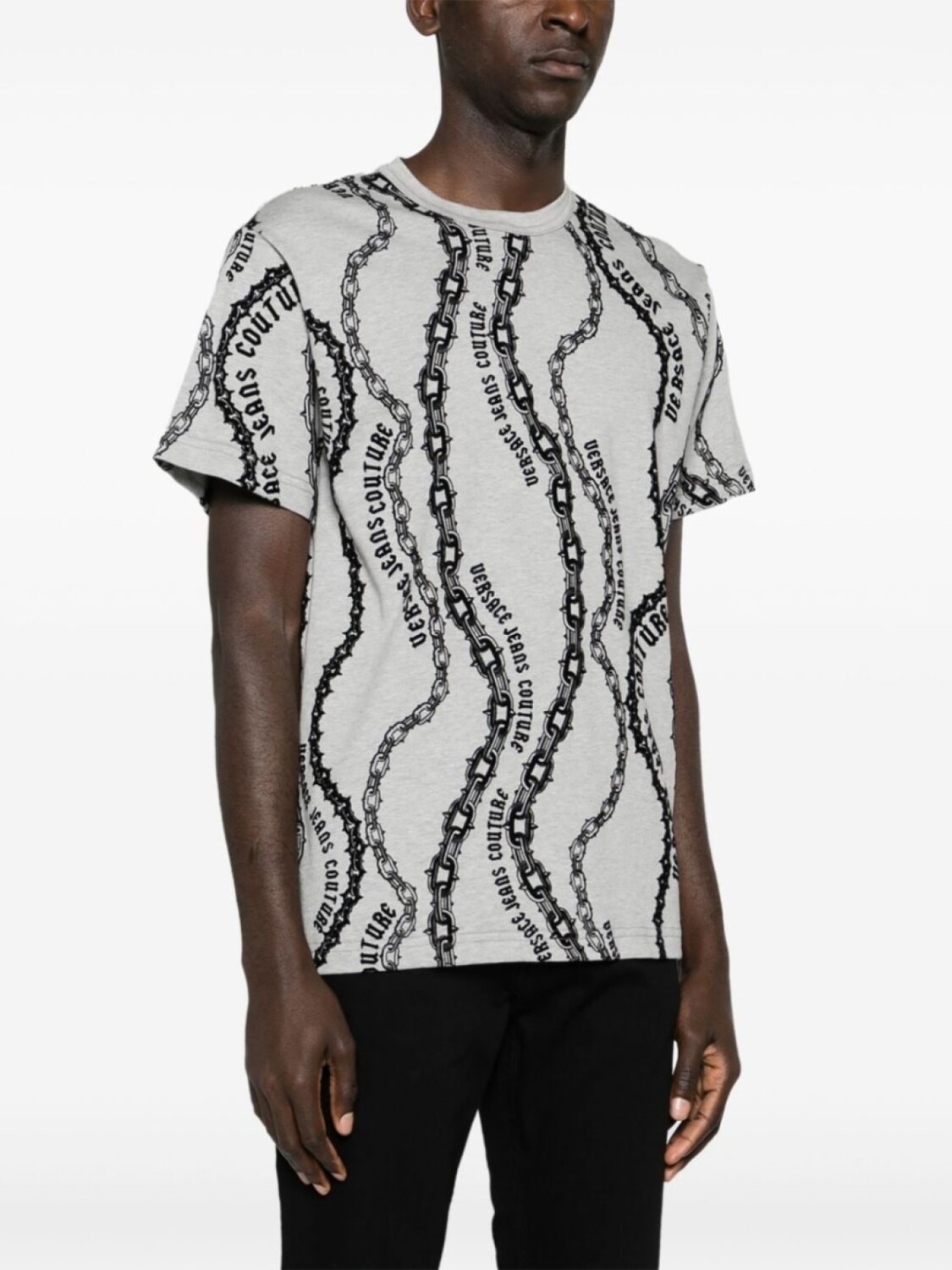 Versace Jeans Couture футболка с принтом, серый — фото 3