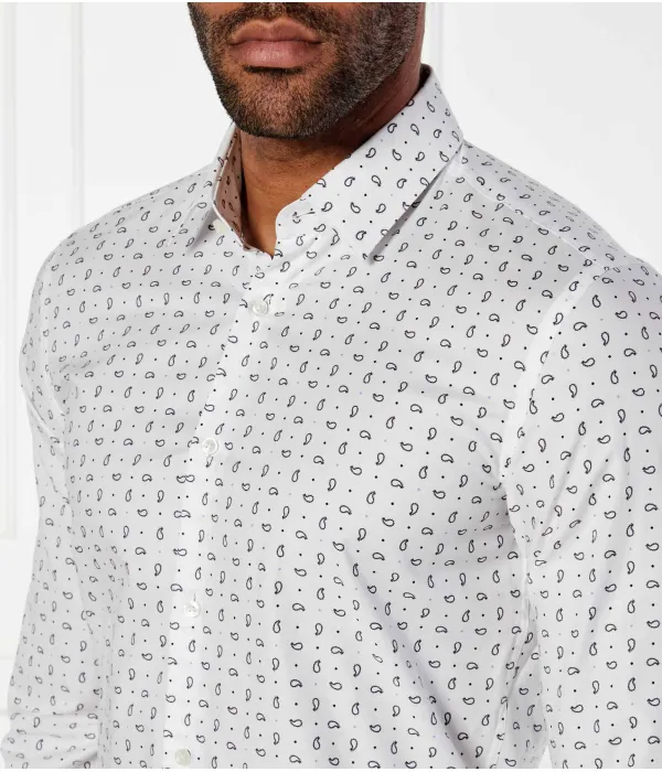 Рубашка H-hank-s-kent-c1-232 Slim fit Boss, белый — фото 4