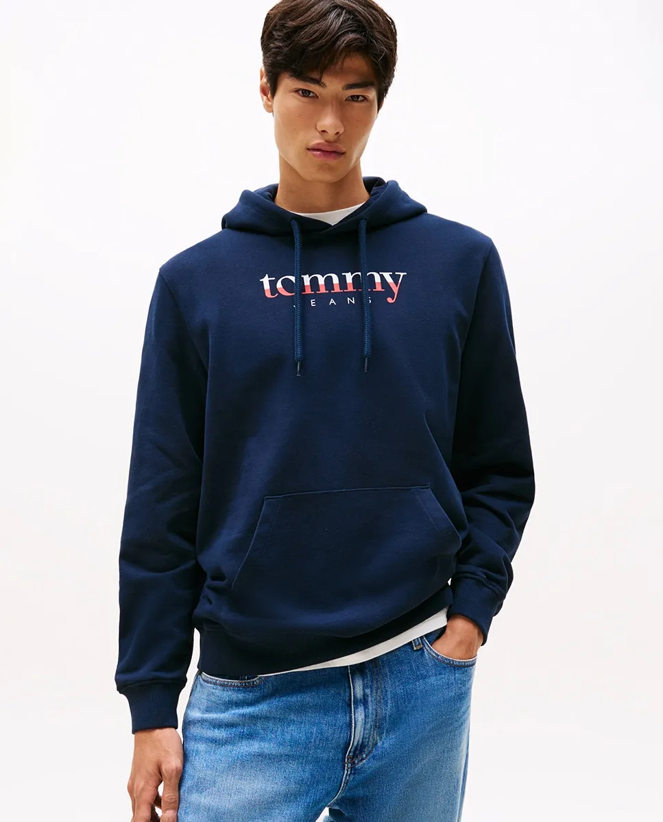 

Мужская толстовка стандартного кроя с капюшоном Tommy Jeans, темно-синий