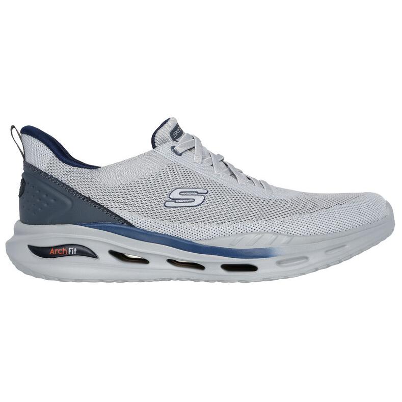 Skechers Мужские низкие повседневные кроссовки-слипоны светло-серого цвета — фото 3