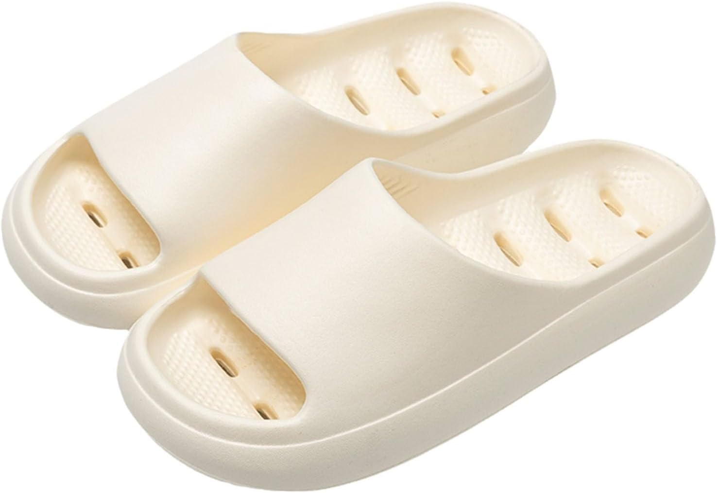 

Тапочки-подушки для женщин и мужчин, быстросохнущие, для душа, ванной комнаты, с нескользящей толстой подошвой, ультрамягкие, пляжные сандалии Generic, бежевый