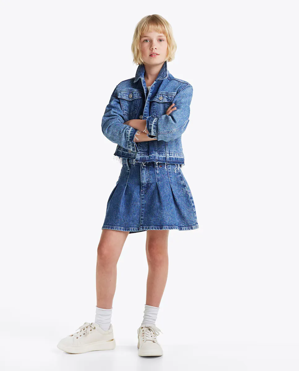 

Короткая джинсовая мини-юбка Tommy Hilfiger, синий